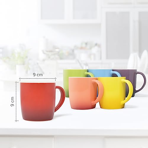  Juego de 6 tazas de café coloridas 350ml para mantener calientes té, chocolate y bebidas frías
| Juego de 6 tazas de ca